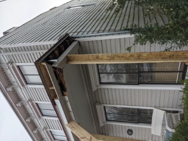 supported porch from side